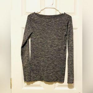 NWOT Athleta boat neck grey ribbed stretch top